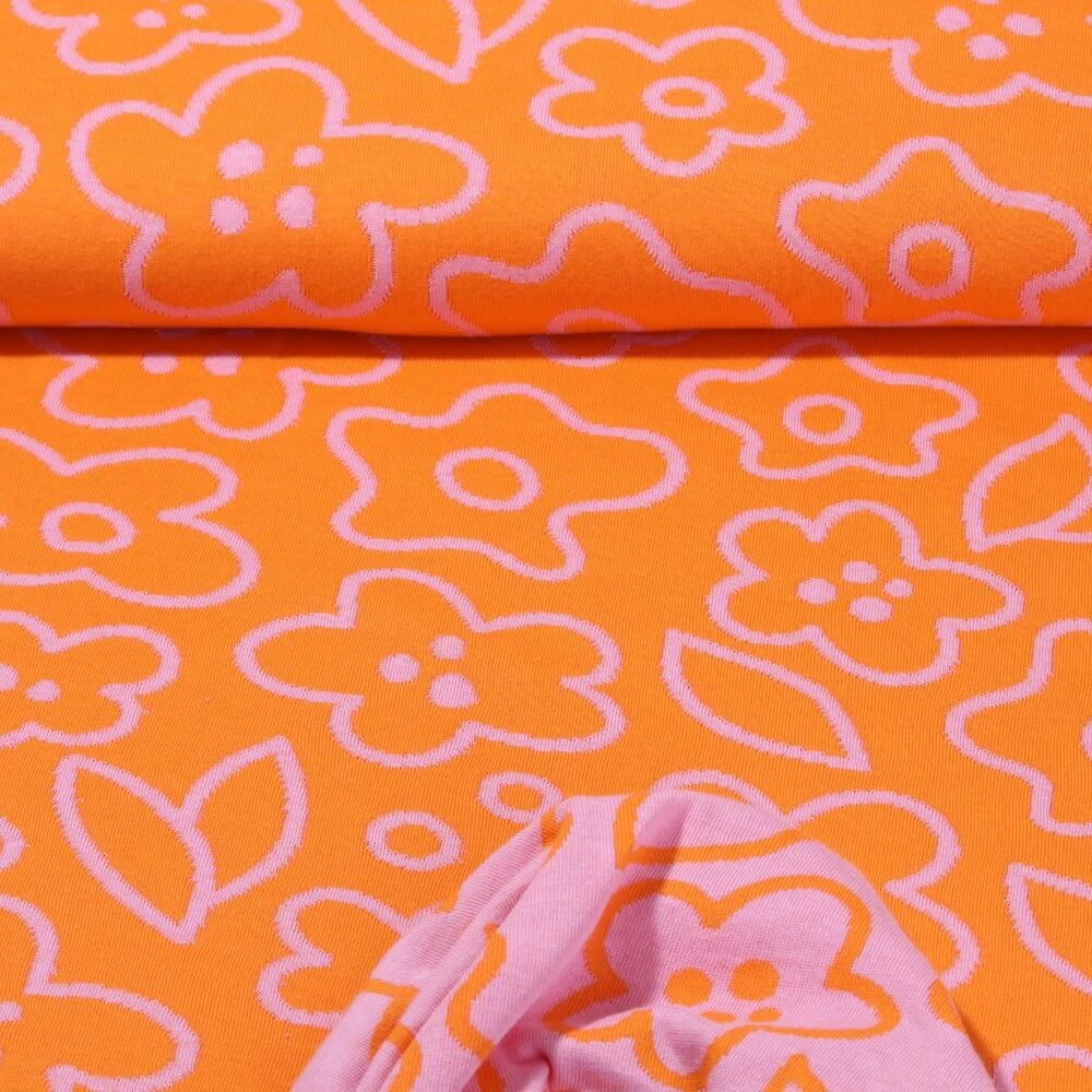 Jersey bio - Hamburger Liebe Easygoing June Jacquard Doubleface Papaya Rose