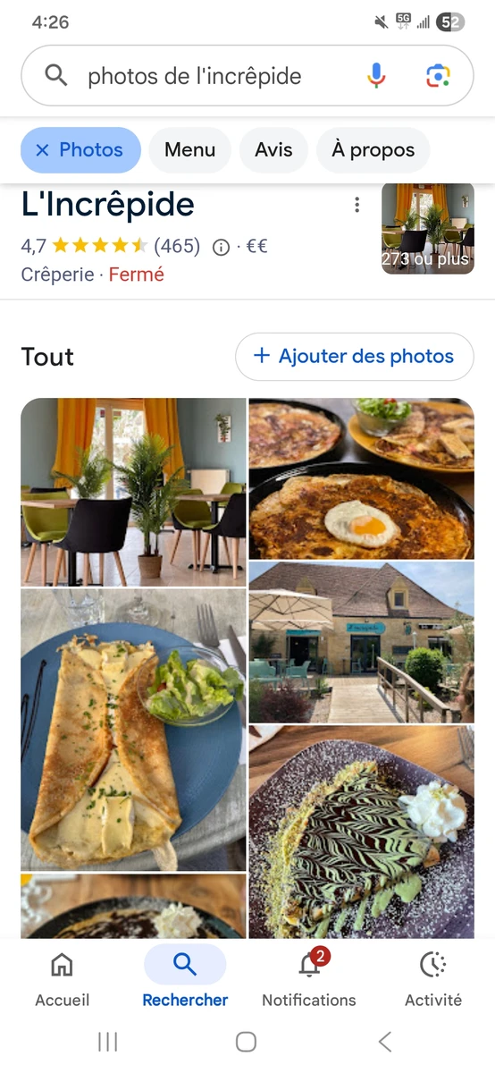 Restaurant pour 2 personnes 