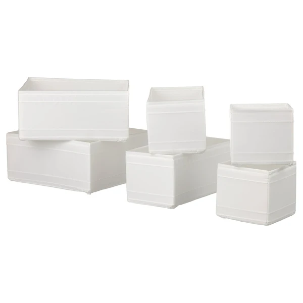 SKUBB Rangement, 6 pièces - blanc