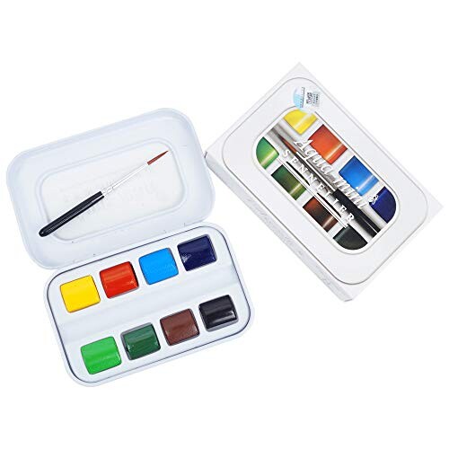 Coffret de voyage 8 demi-godets Aquarelle extra-fine