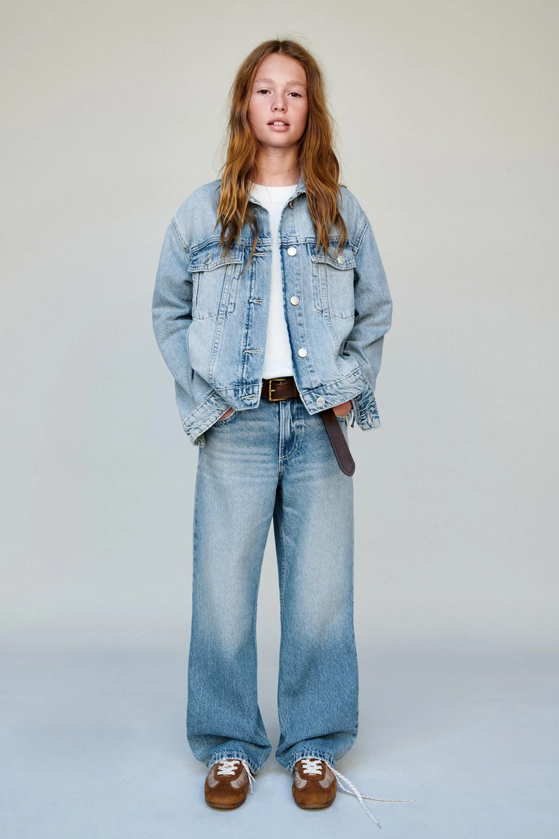 JEAN WIDE LEG EFFET DÉLAVÉ