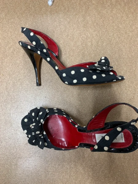 Sandalias, tacón lunares, Moschino