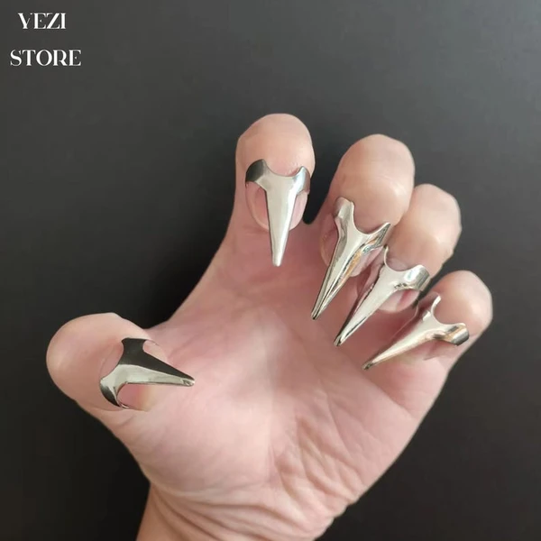 5pcs/10pcs Gothic Finger Claws, Adjustable Gothic Claw Ring, Hand Armor, Gothic Nails, Punk Finger Claws, Cosplay Nails, Cosplay Accessories