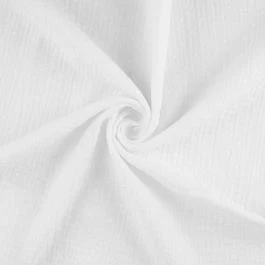 Double gaze plumetis bio blanc