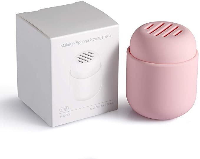 CORNERIA Maquillage éponge titulaire - beauté éponge mélangeur cas, étui de transport réutilisable lavable éponge de maquillage en silicone(Poudre)(Poudre): Amazon.fr: Beauté et Parfum