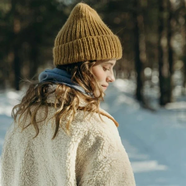 Tissu sherpa de laine écru Fausse fourrure mouton