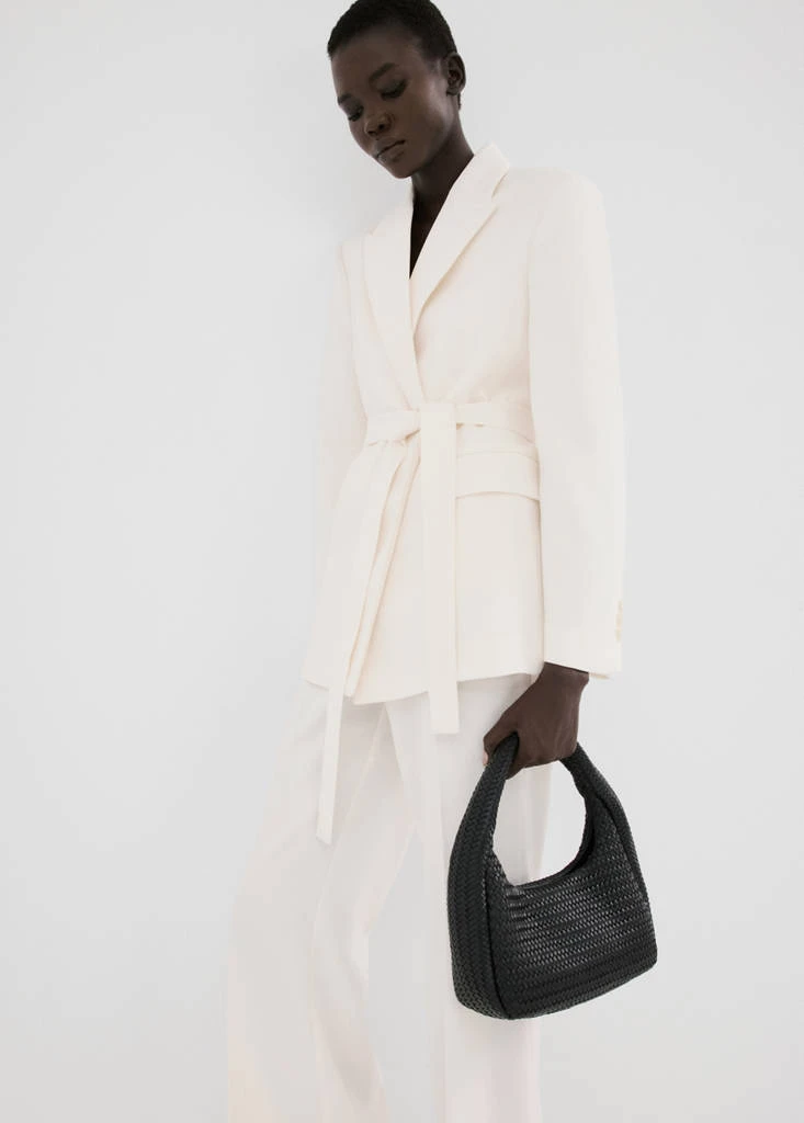 Blazer costume ceinture - Femme | MANGO France métropolitaine