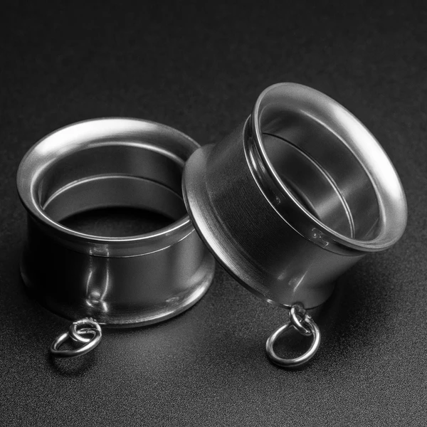 Design Your Own Dangles Surgical Steel Internally Threaded Double Flare Tunnels | Ear Gauges For Stretched Ears | Flesh Tunnels