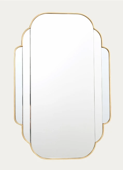 MIROIR STYLE ART DÉCO – MULTI-FACETTES BISEAUTÉES DORE