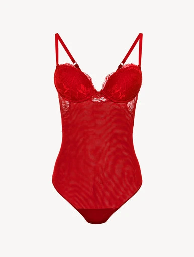Body en dentelle rouge