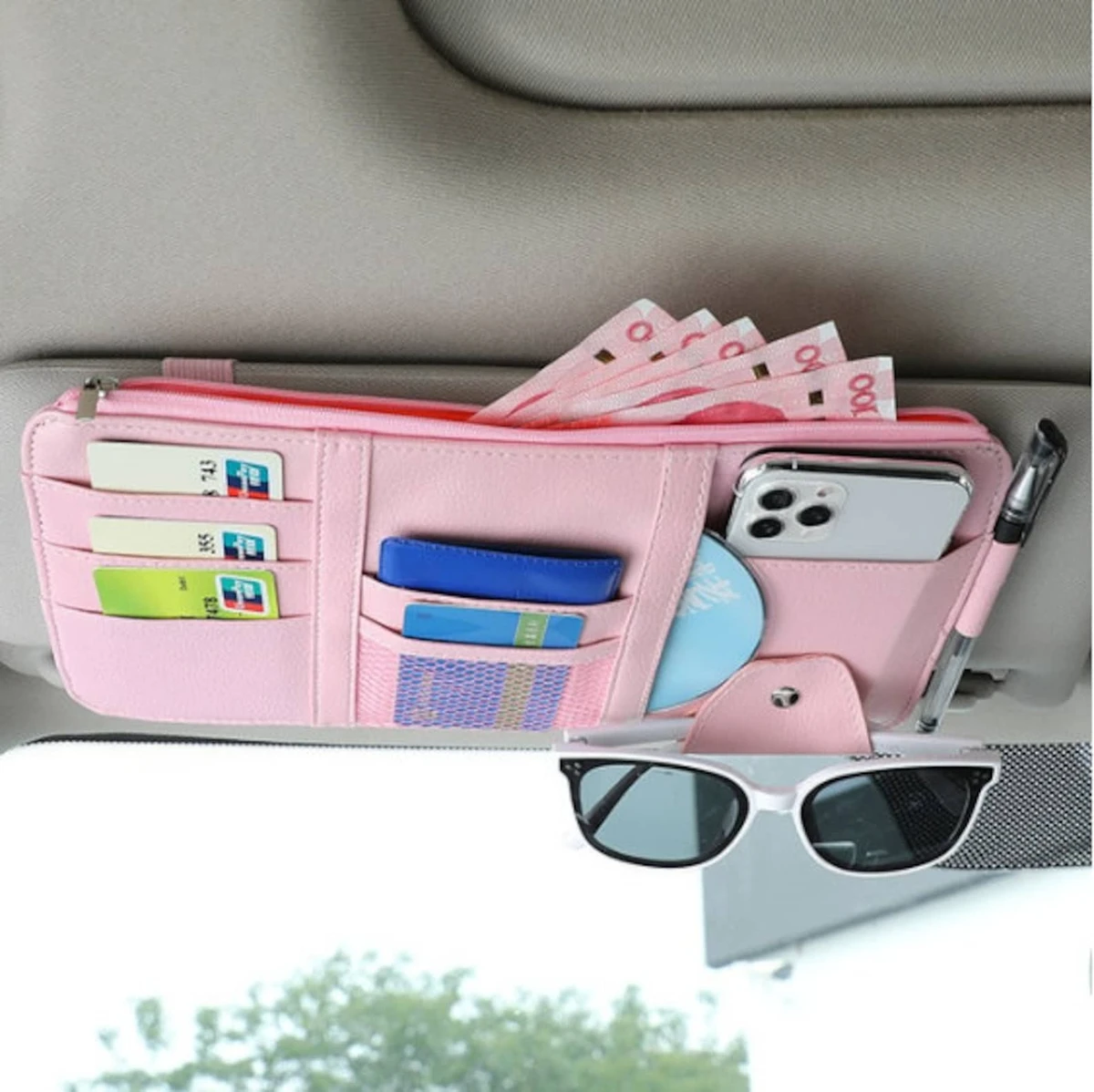 Car Visor Organizer Car Visor Sunglasses Holder Visor Accessories for Car Accessories Visor Organizer for cars CuteCarAccessoriess