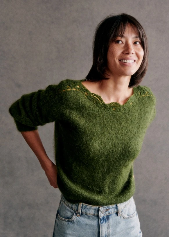 Pull Stacy - Vert Parfait - Kid mohair - Sézane