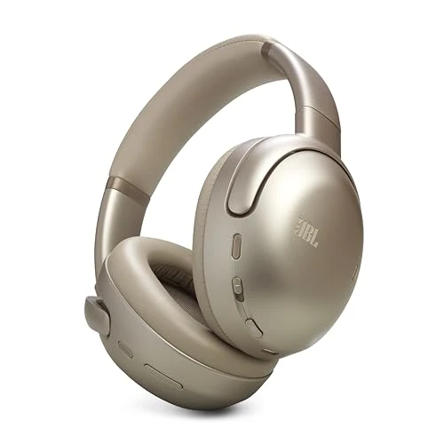 JBL Tour One M3, Casque Bluetooth sans Fil Supra-auriculaire, réduction adaptative du Bruit, 70 h d’autonomie, Confort Optimal, Son JBL Spatial 360, Suivi des mouvements, Compatible USB-C, Latte