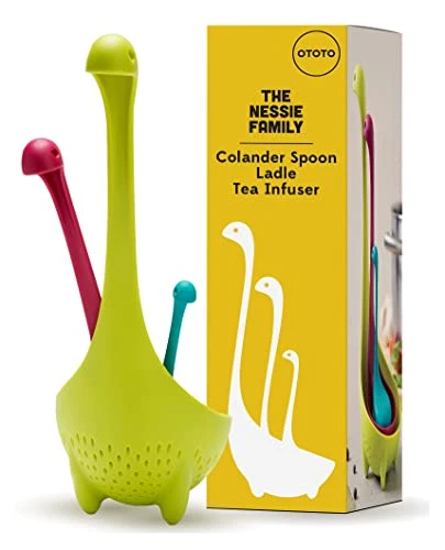 OTOTO Nessie louche dinosaure - infuseur à thé, louche à soupe et passoire - accessoires de cuisine, cadeaux de cuisine, gadgets de cuisine amusants