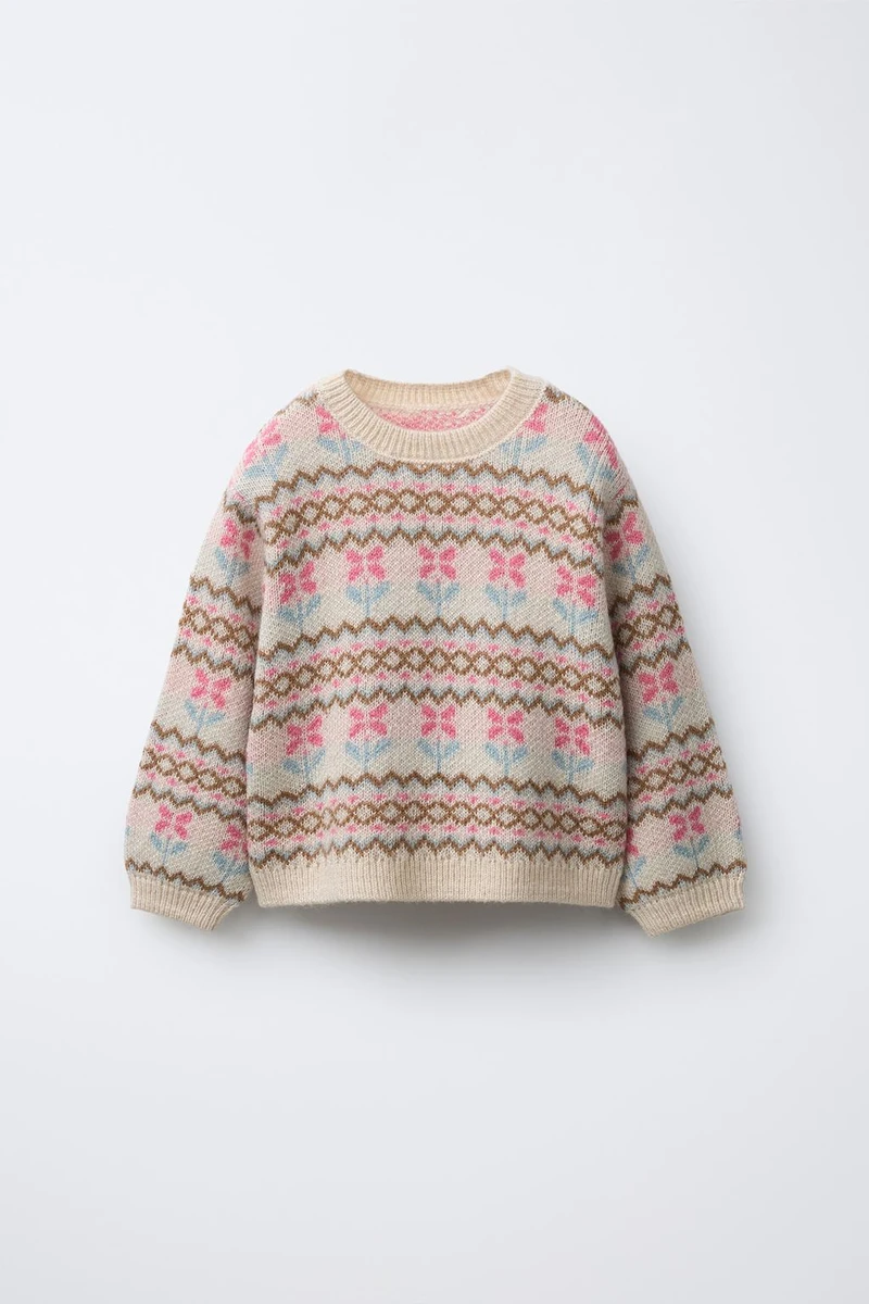 PULL EN MAILLE JACQUARD AVEC LAINE