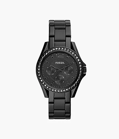 Montre Riley multifonction en acier inoxydable noir