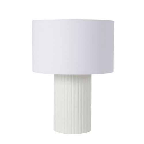 Lampe façon colonne Grecque en céramique blanche | Maisons du Monde