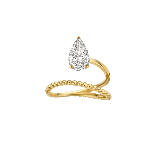 Bague Billie Poire, Bague Diamant de Synthèse par Kimaï