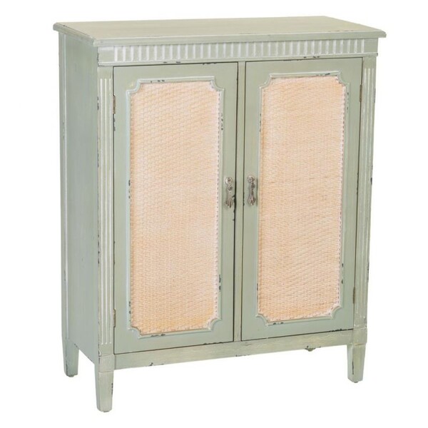 recibidor de madera con 2 puertas con rejillas