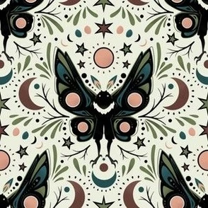 Mothman Damask Fabric | Spoonflower