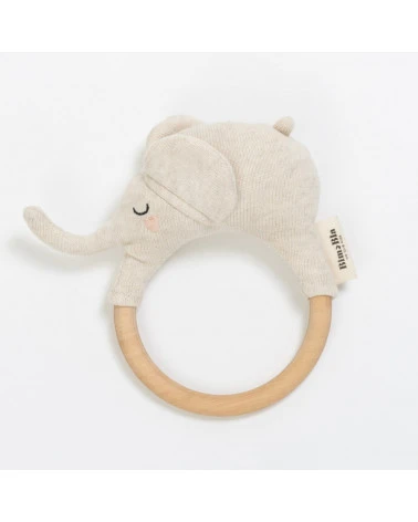 Hochet bébé éléphant - beige