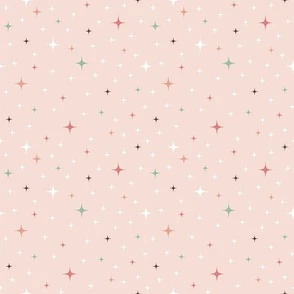 Retro Star Tossed-Mid Fabric | Spoonflower