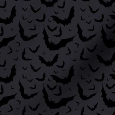 Bat Attack in Black + Charcoal Gray Fabric | Spoonflower