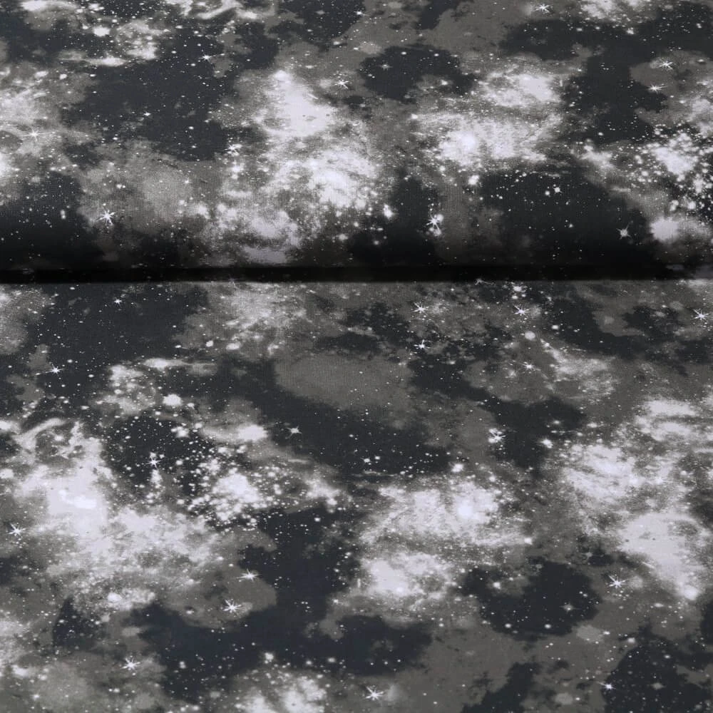 Popeline de coton - Impression numérique Galaxie Vert