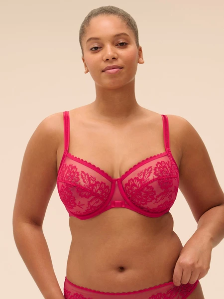 Soutien-gorge avec armatures décolleté carré - Cranberry