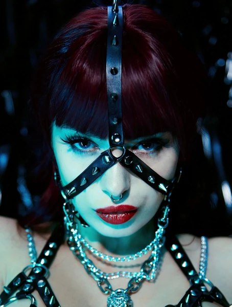 Ruby faux leather head harness