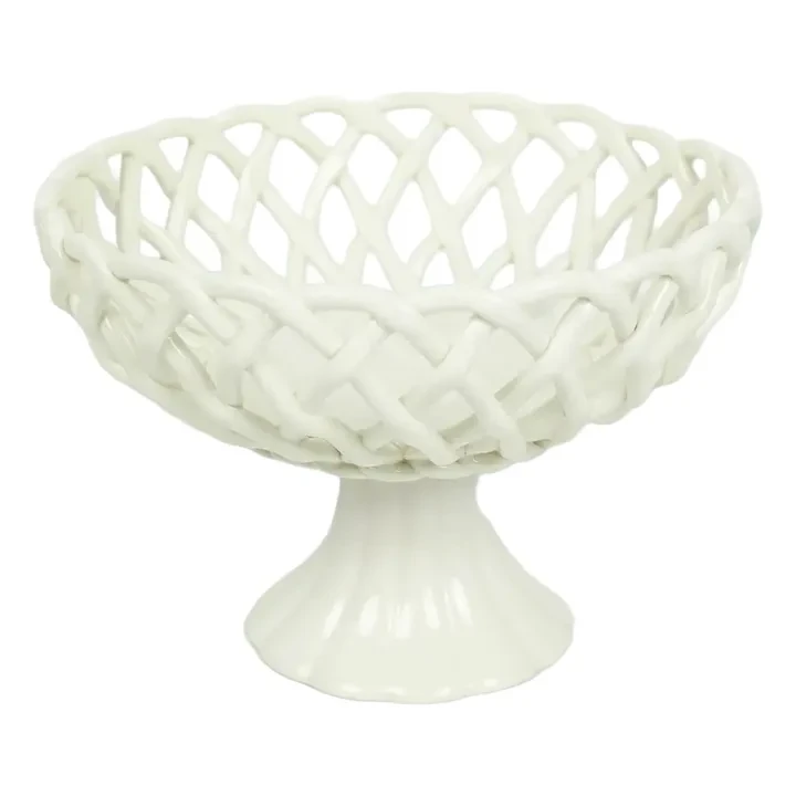 Coupe sur pied en porcelaine Ruth | Blanc