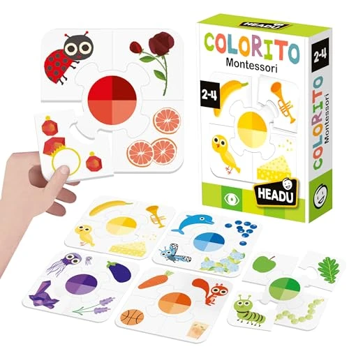 Headu - Colorito Montessori - Reconnais Et Associe Les Couleurs ! | Jeu Educatif 2 3 4 5 Ans, Jeu Educatif Montessori, Cadeau Enfants, Cadeau Fille, Cadeau Garçon, Made in Italy