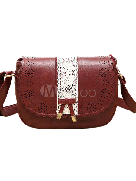  Lolitashow Sac de lolita gothique PU dentelle noir