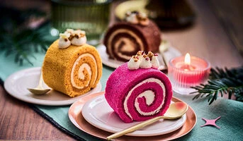 Bûche roulée fruits-rouges vanille, 1 part surgelés Picard
