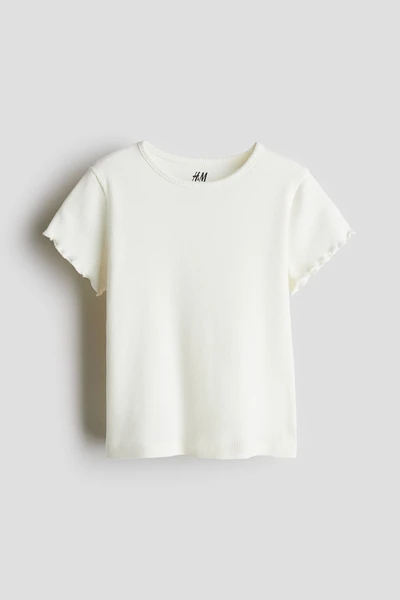Top en jersey côtelé - Blanc - ENFANT | H&M FR