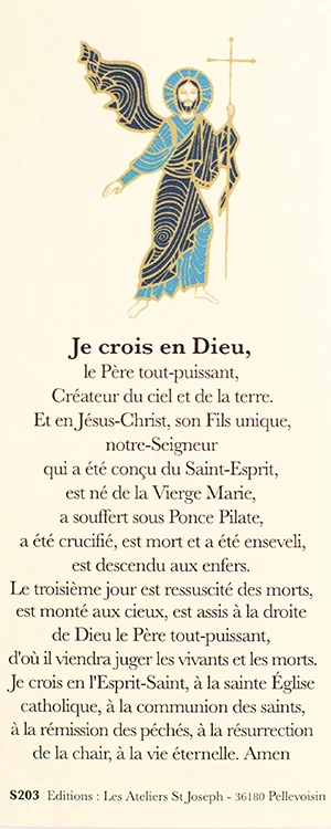 Colin - Signet prière Credo