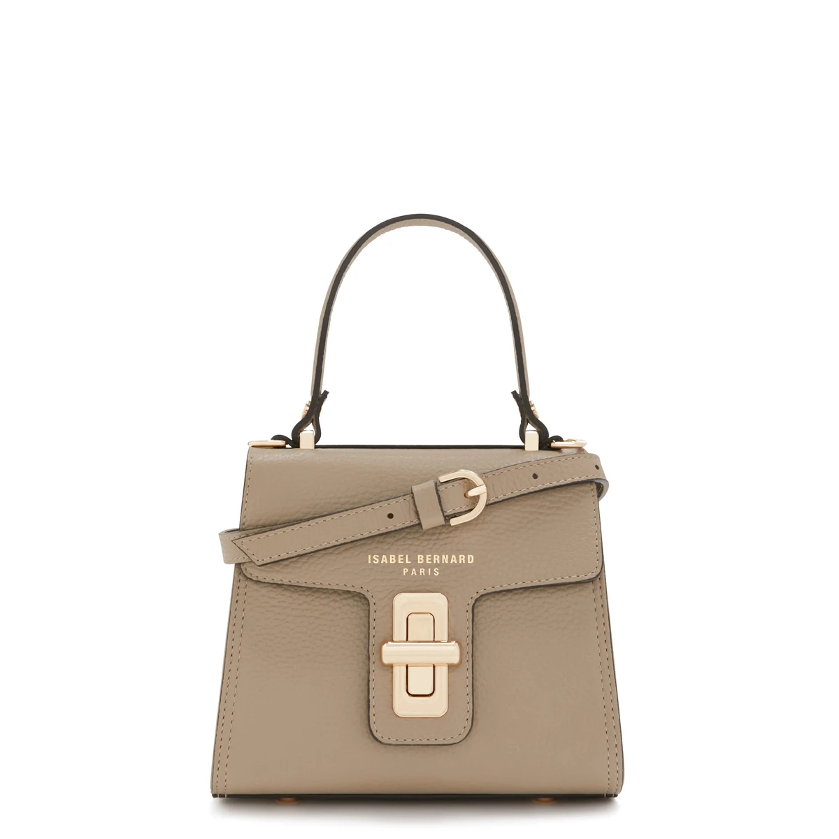 Femme Forte Simone Mini taupe en cuir sac a main en cuir de veau