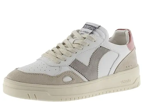 Victoria 1257101-WOMEN Basket Basse Seul Effet Cuir &amp; PIÈCES CROÛTE DE Cuir Plateau Femme Rosa 38