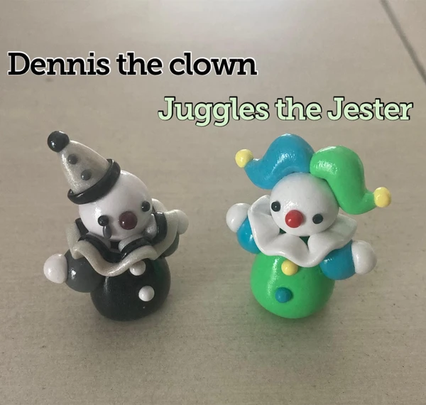 Clown Party Animal, figurine faite main, copain de bureau