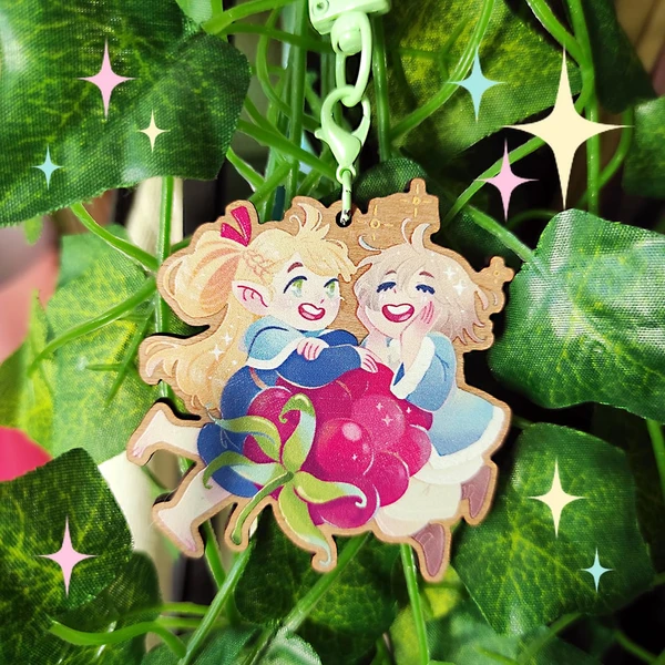 Farcille Raspberry - Wooden Keychain