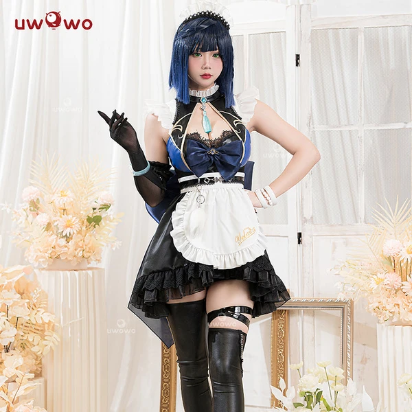 Uwowo Genshin Impact Fanart Yelan Maid Dress Cosplay Costume