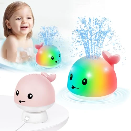 2025 Mise à Niveau Jouet de Bain, Jouet de Bain Rechargeable pour bébé, Lampe à Jet d'eau de 6 - 12 Mois à 18 Mois, 1 - 3 2 - 4 Ans Jouet de Bain de Baleine pour garçon et Fille bébé