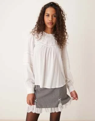 New Look - Blouse en mousseline et dentelle - Blanc | ASOS