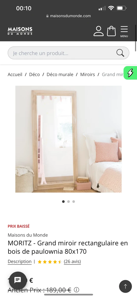 Miroir grand en bois 
