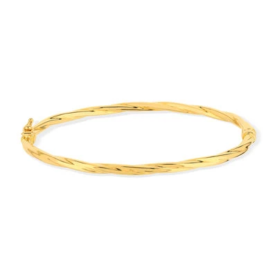 Bracelet jonc or 750 jaune torsadé | MATY