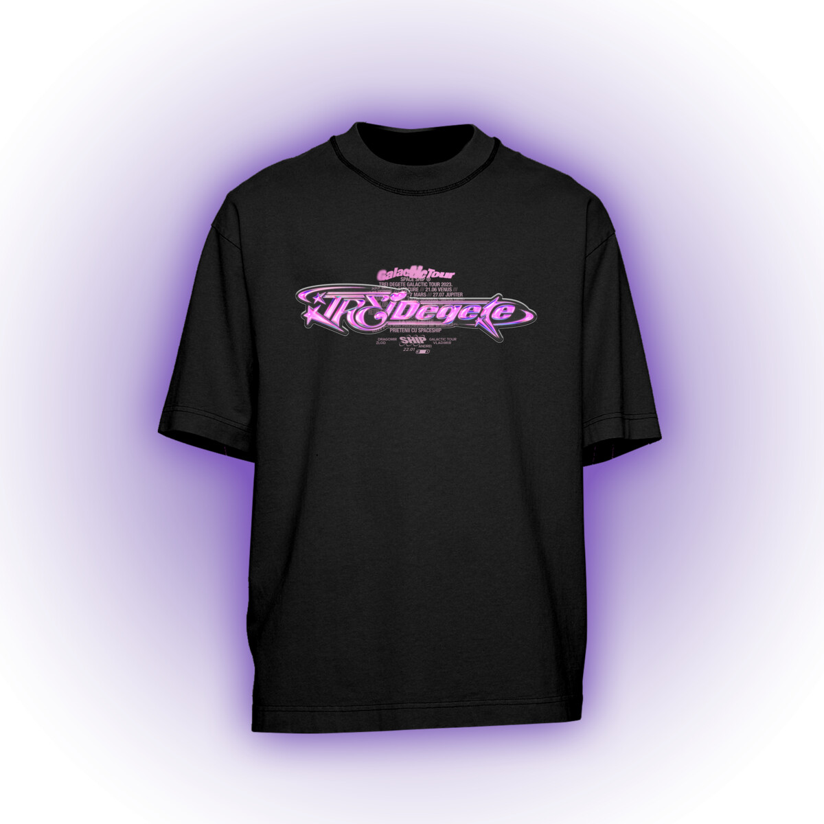 T-SHIRT NOIR TREI DEGETE