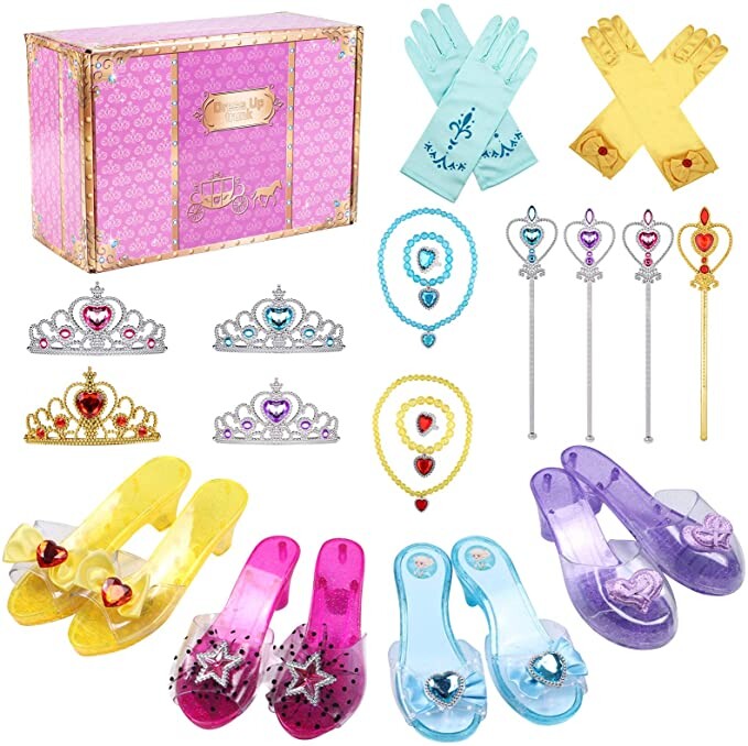 Tacobear Princesse Deguisement Accessoires Chaussure Princesse Fille avec Collier Diadème Gants Baguette Bracelet Anneau Princesse Elsa Belle Raiponce Aurore Bijoux pour Filles Carnaval Halloween : Amazon.fr: Jeux et Jouets