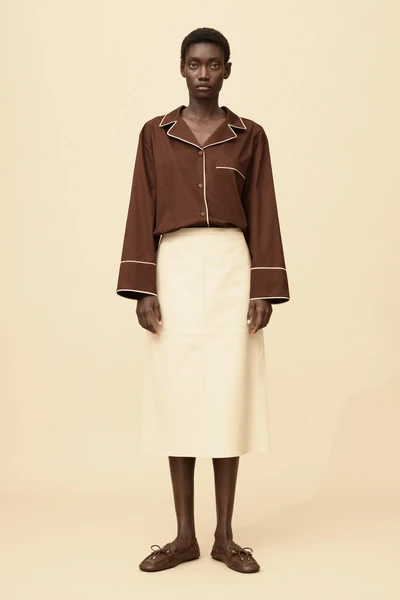 Chemise en coton avec col cubain - Marron - FEMME | H&M FR