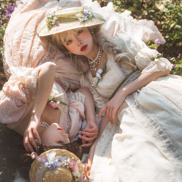 ● Brand Original Tailor made ● Sally Garden lolita Causation Dress lotus root sleeve OP Women ● Set Gold