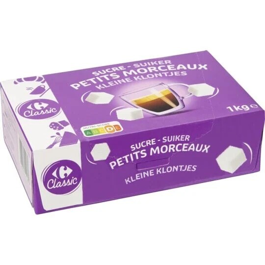 2 paquets Sucre petits morceaux CARREFOUR CLASSIC' le paquet d'1Kg